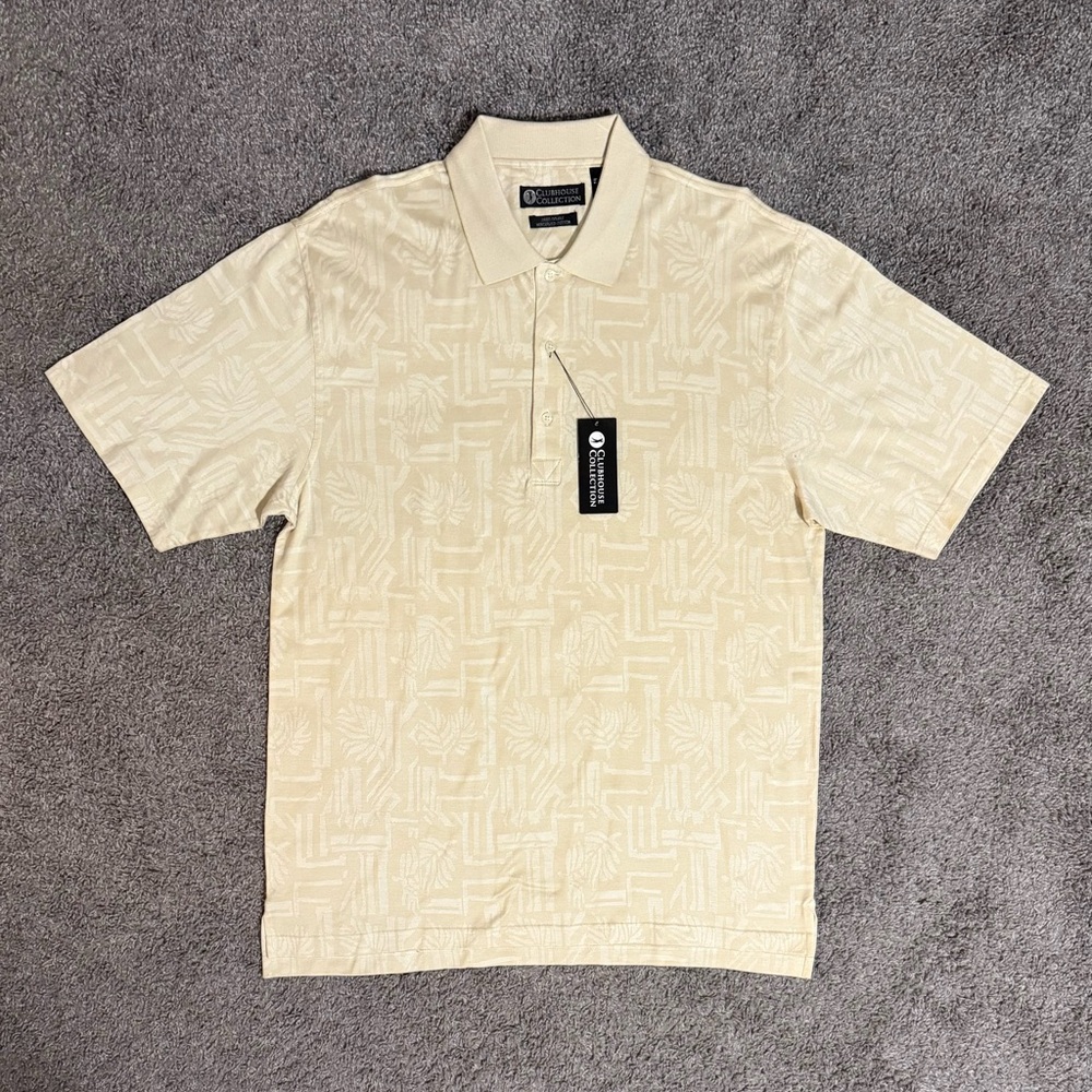 Clubhouse Collection Men's XL Golf Polo Shirt Yellow 100% Cotton  NWT